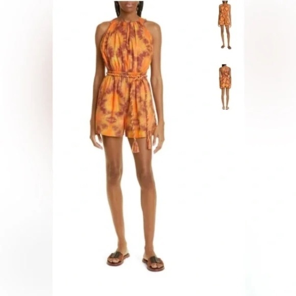 Ulla Johnson Shaina Romper in Red Topaz Size 8 - Picture 3 of 8